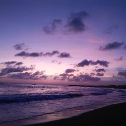 Scenic view of sea against sky at sunset