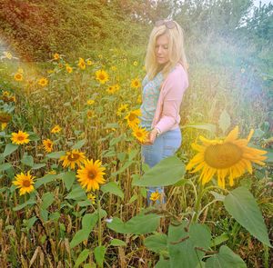 Portrait of a girl standing in park