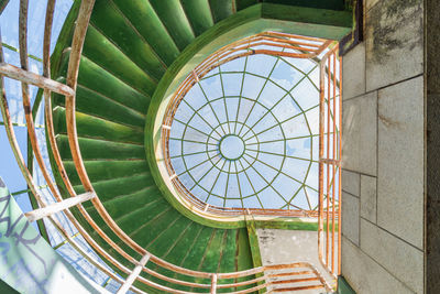 Low angle view of spiral staircase