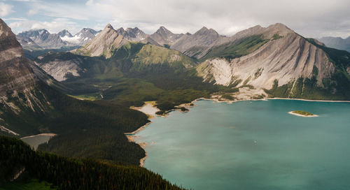 Scenic view of lake and mountains