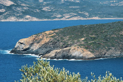 Scenic view of sea and mountains