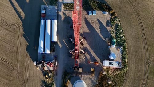 High angle view of construction site