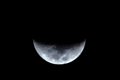 Close-up of moon against clear sky at night