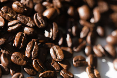 Full frame shot of roasted coffee beans