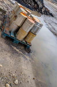 High angle view of construction site