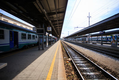 Railway station against sky