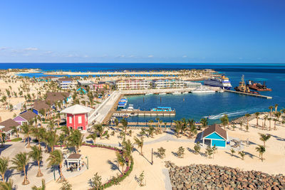 High angle view of beach