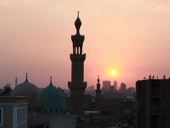 View of city during sunset