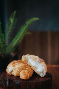 Close-up of bread on table