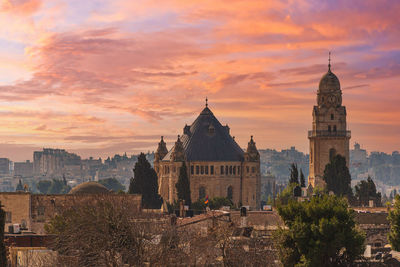 Church of dormition the abbey on mount zion, jerusalem, israel