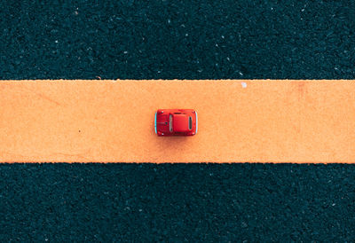 Close-up of toy car on table