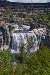 Scenic view of waterfall