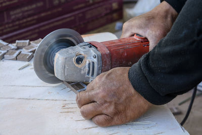 Close-up of man working