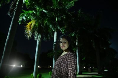 Girl at night in millennium city gurgaon. 