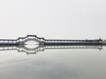 View of bridge against clear sky