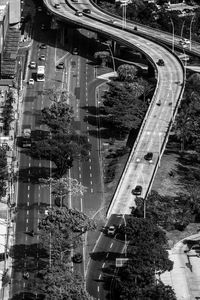 High angle view of city street