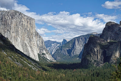 Scenic view of mountains against sky - yosemite valley