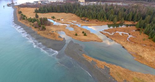 High angle view of sea