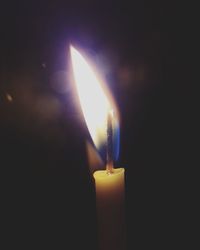 Close-up of illuminated candle