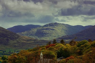 Scenic view of mountains against sky