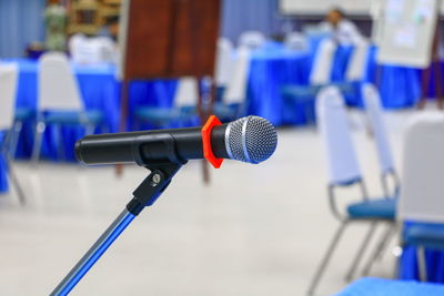 Close-up of microphone