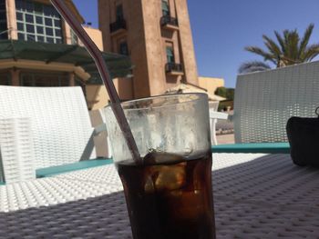 Close-up of drink on table