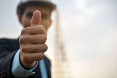 Portrait of man hand