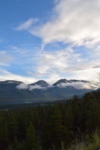 Scenic view of mountains against sky