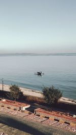 High angle view of sea against sky