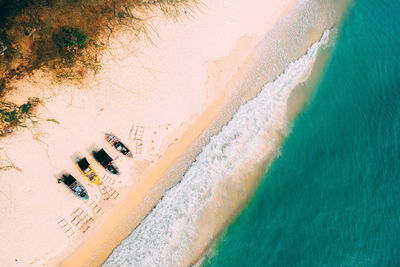 High angle view of beach