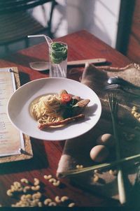 Close-up of served food