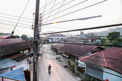 Panoramic view of buildings against clear sky