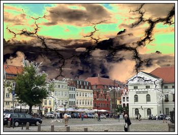 Building against cloudy sky