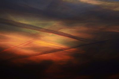 Low angle view of sky at sunset