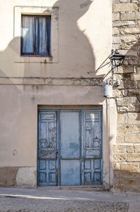 Closed door of old building