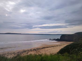 Scenic view of beach against sky