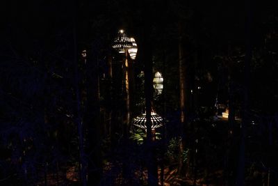 High angle view of illuminated street light at night