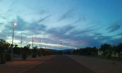 Road against sky at sunset