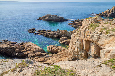  rocky coast on the atlantic with clear sea water