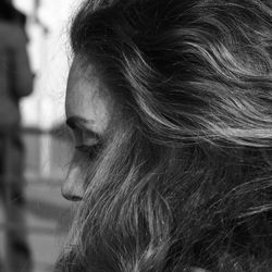 Close-up of woman with long hair