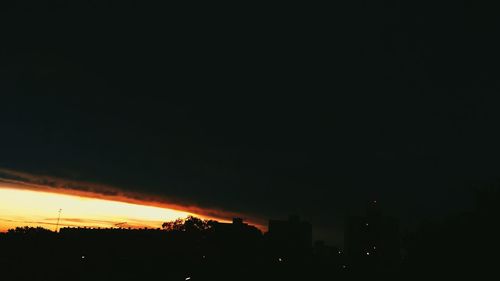 Illuminated sky at night