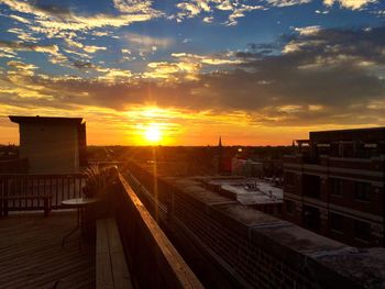 Sunset over city