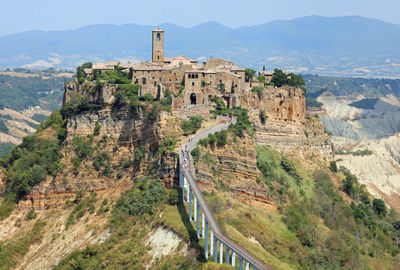 High angle view of fort