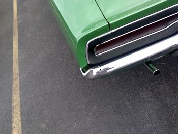 High angle view of vintage car on street