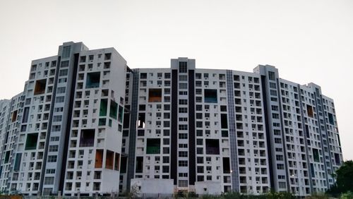 Low angle view of buildings against sky