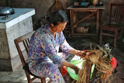 Senior woman at home