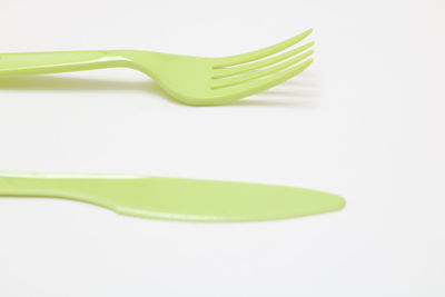 Close-up of green leaf over white background