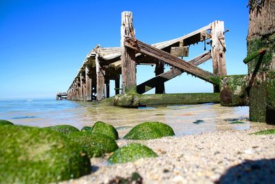 Low angle view of built structure against blue sky