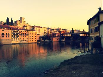 View of canal in city