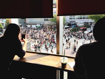 People at market stall